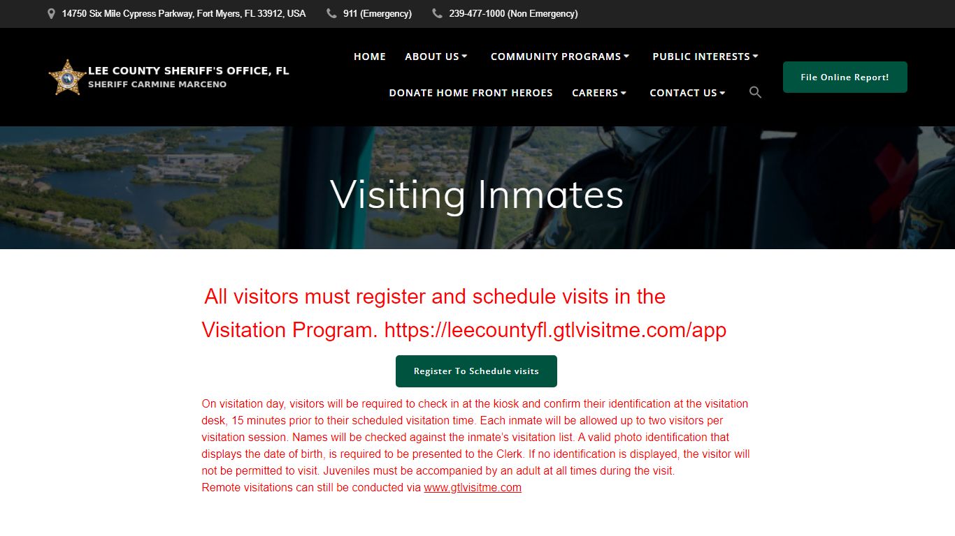 Visiting Inmates – Lee County Sheriff's Office
